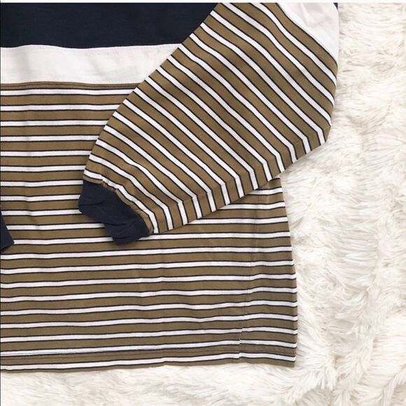 Guess Vintage 80s Striped Longsleeve Tee Logo Embroidered Stitch Spellout S/M - Picture 8 of 8